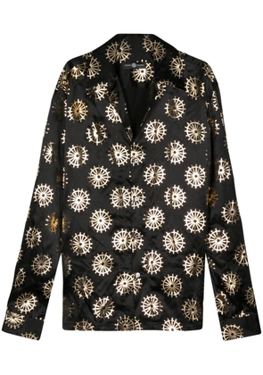 Edward Crutchley metallic-print silk shirt - Black