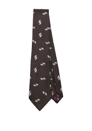 Paul Smith abstract-pattern silk tie - Brown