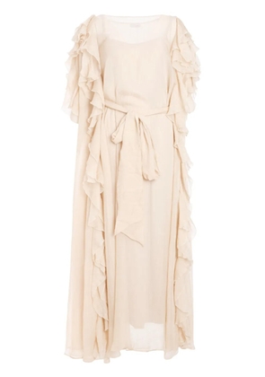 Baruni Ruffles detachable slip dress - Neutrals
