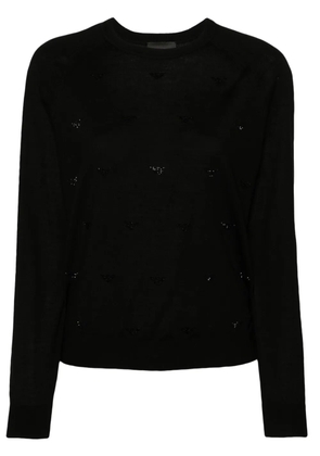Emporio Armani rhinestone-embellishment wool sweater - Black
