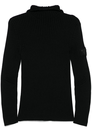 Prada ribbed-knit hoodie - Black