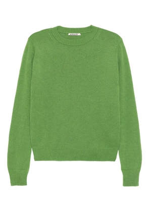 Auralee crew-neck long-sleeved sweater - Green