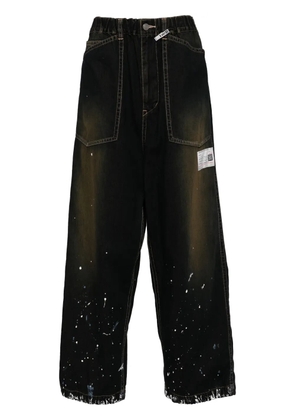 Maison MIHARA YASUHIRO paint-splatter wide-leg jeans - Blue