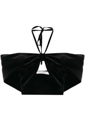 Philosophy Di Lorenzo Serafini velvet-effect halterneck cropped top - Black