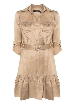 Lauren Ralph Lauren long-sleeve flared-hem minidress - Neutrals