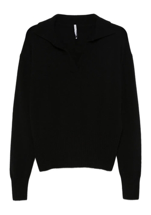 Liviana Conti V-neck collared sweater - Black