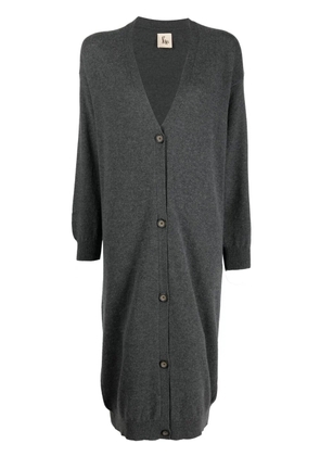 PAULA V-neck cashmere cardi-coat - Grey
