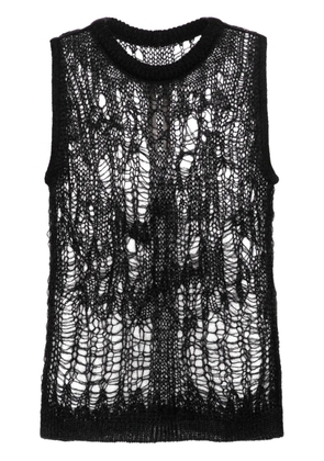 Rick Owens distressed-effect knitted vest - Black