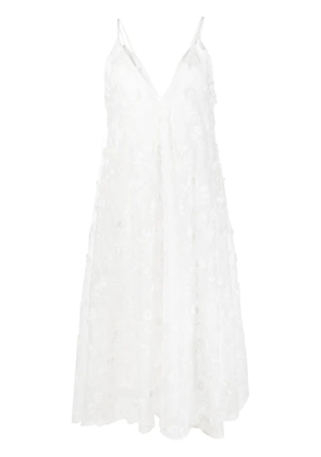 Agua By Agua Bendita floral-embroidered midi dress - White
