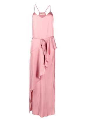 TWINSET satin-finish long dress - Pink
