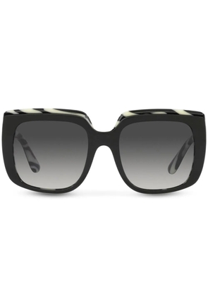 Dolce & Gabbana Eyewear zebra-print detail sunglasses - Black
