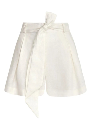 ANDRES OTALORA bow-detail pleated shorts - Neutrals
