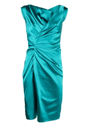 Talbot Runhof gathered-detail midi dress - Green