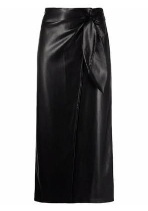 Nanushka vegan-leather wrap skirt - Black