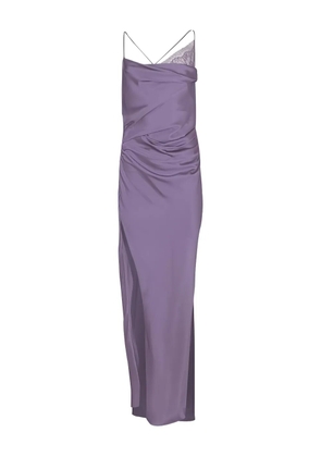 The Sei cowl-neck lace-trim dress - Purple