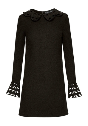 Oscar de la Renta bell-sleeve embellished dress - Black