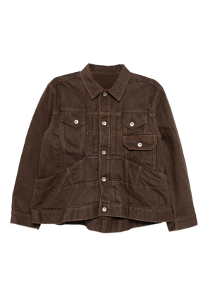 sacai cotton denim jacket - Brown