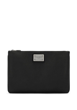 Dolce & Gabbana logo-plaque clutch bag - Black