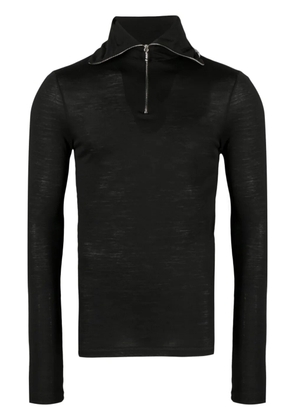 Jil Sander logo-print zip-detail T-shirt - Black