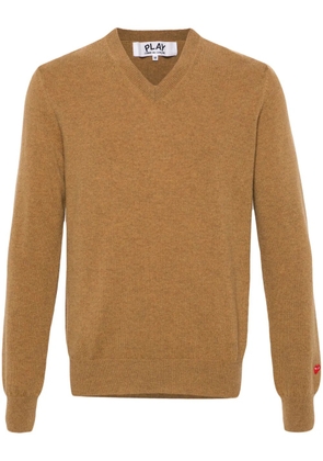 Comme Des Garçons Play heart-patch wool jumper - Brown