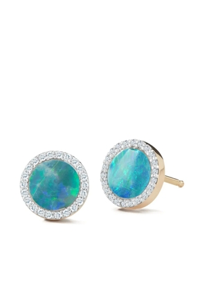 Mateo 14K yellow gold diamond opal stud earrings
