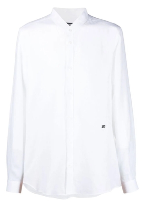 Dolce & Gabbana logo-plaque linen shirt - White
