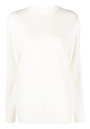 Jil Sander crew neck pullover sweater - White