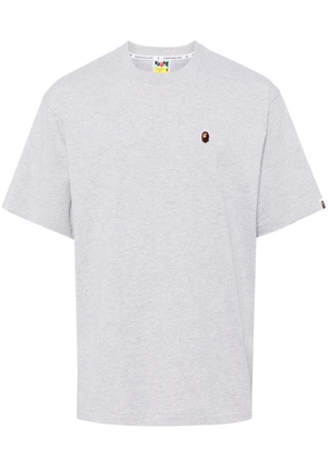 A BATHING APE® embroidered-logo cotton T-shirt - Grey