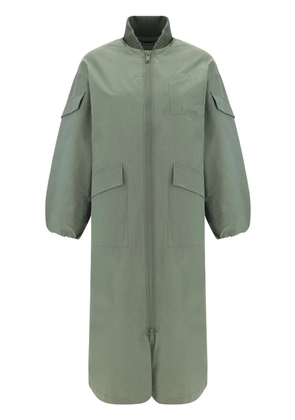 GANNI seersucker shell coat - Green
