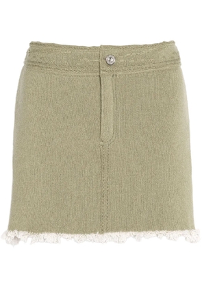 Barrie frayed-hem mini skirt - Green