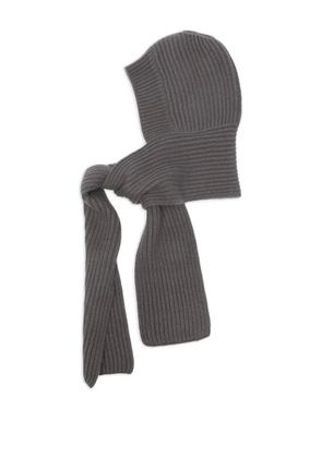 Liska ribbed hooded scarf - Grey