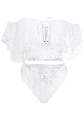 Amir Slama lace short sleeves bodysuit - White