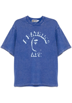A BATHING APE® garment-dye spray-print T-shirt - Blue