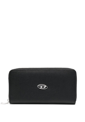 Diesel Continental Zip L logo-plaque leather wallet - Black