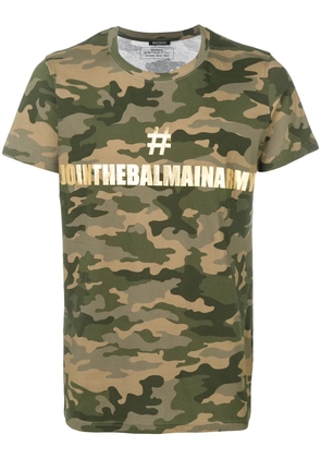 Balmain camouflage print logo T-shirt - Green