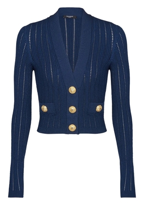 Balmain V-neck cropped cardigan - Blue