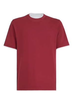 Brunello Cucinelli crew-neck faux-layering T-shirt - Red