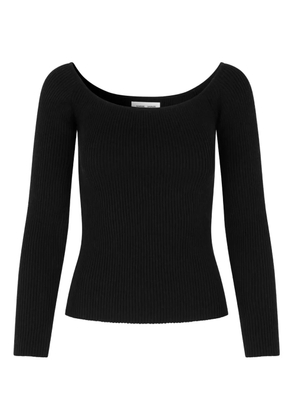SAMSOE SAMSOE ribbed scoop-neck top - Black