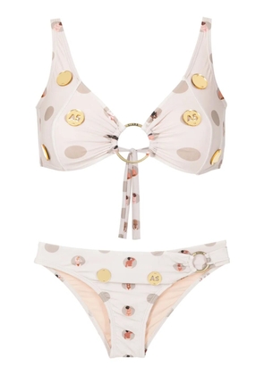 Amir Slama graphic-print bikini - Neutrals