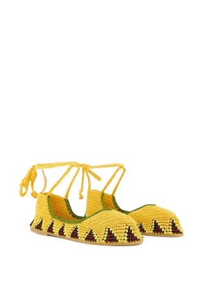 KASHURA sunflower crochet ballet flats - Yellow