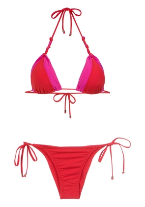 Amir Slama panelled triangle bikini set - Red
