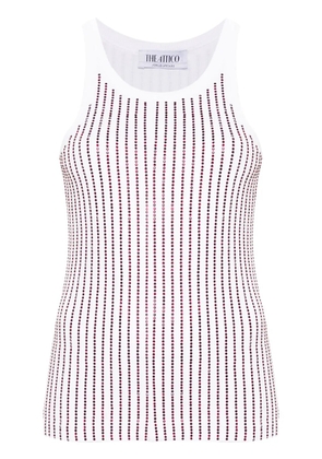 The Attico crystal-embellished tank top - White