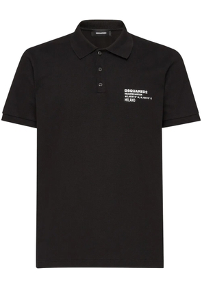 DSQUARED2 logo-print cotton polo shirt - Black