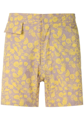 Amir Slama Floral tactel swim shorts - Yellow