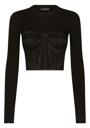 Dolce & Gabbana fine-rib bustier jumper - Black