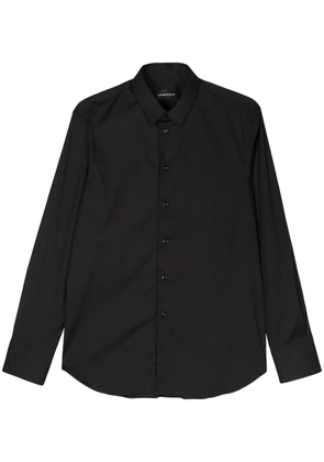 Emporio Armani plain long-sleeve shirt - Black