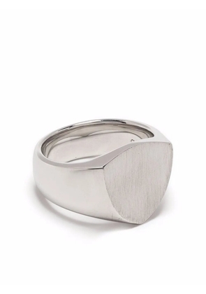 Tom Wood Shield satin signet ring - Silver