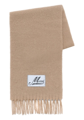 Marni logo-appliqué scarf - Neutrals
