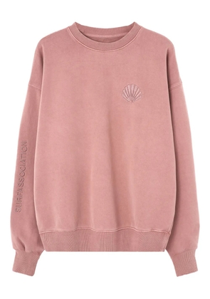 NEW AMSTERDAM shell-embroidered sleeve-logo sweatshirt - Pink
