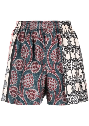 Erika Cavallini silk graphic-print shorts - Blue